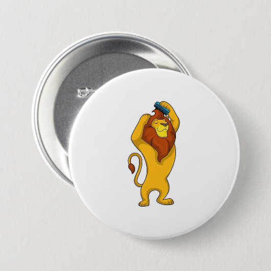 Löwe mit Kamm Button (Vorne & Hinten)