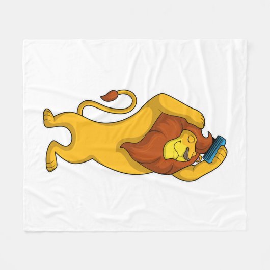 Löwe mit Kamm Fleecedecke (Vorderseite (Horizontal))