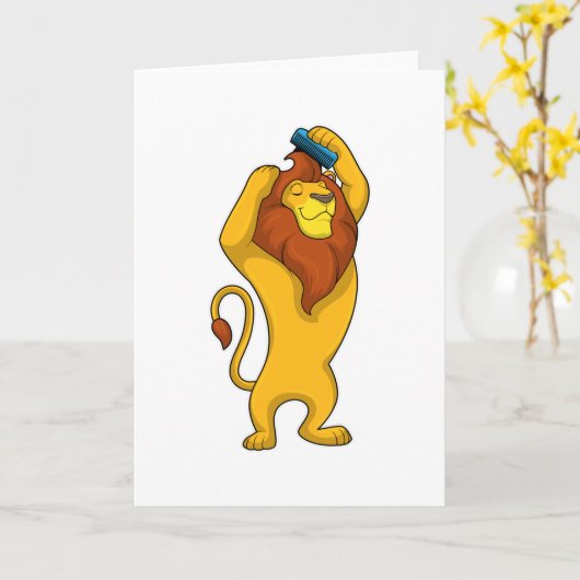 Löwe mit Kamm Karte (Gelbe Blume)