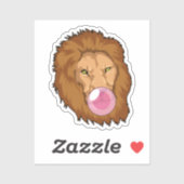 Löwe mit Kaugummi Aufkleber (Blatt)