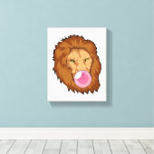 Löwe mit Kaugummi Leinwanddruck (Insitu (Holzboden))