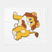 Löwe mit Knochen Fleecedecke (Vorderseite (Horizontal))