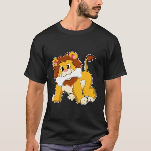 Löwe mit Knochen T-Shirt (Vorderseite)
