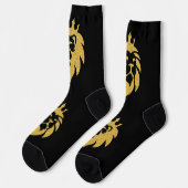 Löwe mit Krone - Gold Stil 1 Socken (Linkes Detail)