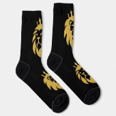 Löwe mit Krone - Gold Stil 1 Socken (Rechts)