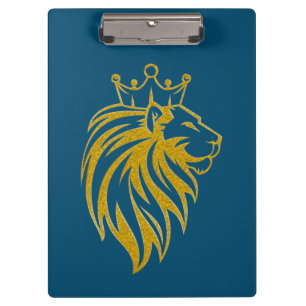 Löwe mit Krone - Gold Stil 2 Klemmbrett