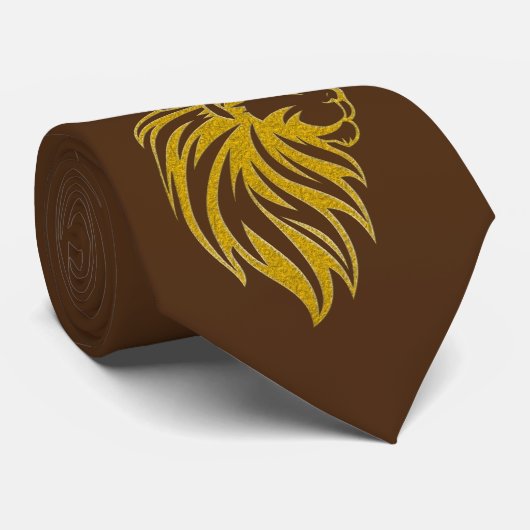 Löwe mit Krone - Gold Stil 2 Krawatte (Gerollt)