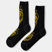 Löwe mit Krone - Gold Stil 2 Socken (Linkes Detail)