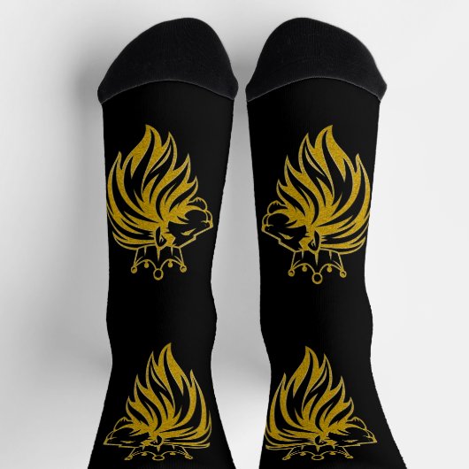 Löwe mit Krone - Gold Stil 2 Socken (Oben)
