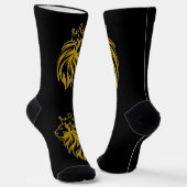 Löwe mit Krone - Gold Stil 2 Socken (Gewinkelt)