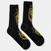 Löwe mit Krone - Gold Stil 2 Socken (Rechts)
