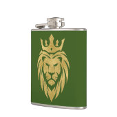 Löwe mit Krone - Gold Stil 3 Flachmann (Links)