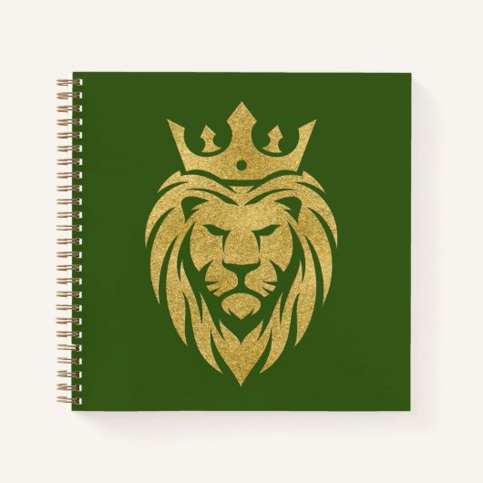 Löwe mit Krone - Gold Stil 3 Notizblock (Vorderseite)