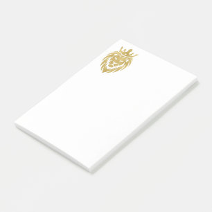 Löwe mit Krone - Gold Stil 3 Post-it Klebezettel