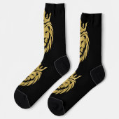 Löwe mit Krone - Gold Stil 3 Socken (Linkes Detail)