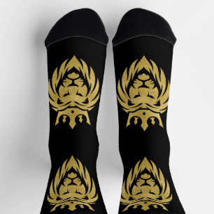 Löwe mit Krone - Gold Stil 3 Socken