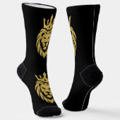 Löwe mit Krone - Gold Stil 3 Socken (Gewinkelt)