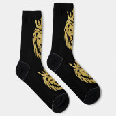 Löwe mit Krone - Gold Stil 3 Socken (Rechts)