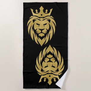 Löwe mit Krone - Gold Stil 3 Strandtuch