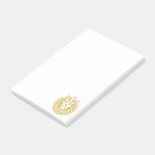 Löwe mit Krone - Gold Stil 4 Post-it Klebezettel