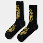 Löwe mit Krone - Gold Stil 4 Socken (Linkes Detail)