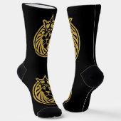 Löwe mit Krone - Gold Stil 4 Socken (Gewinkelt)