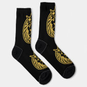 Löwe mit Krone - Gold Stil 4 Socken (Rechts)