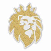Löwe mit Krone - Goldstil 1 Aufkleber (Vorderseite)