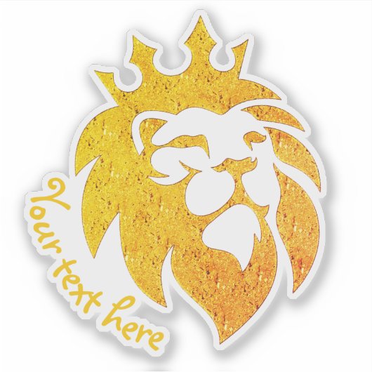 Löwe mit Krone - Goldstil 1 Aufkleber (Vorderseite)