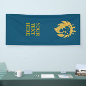 Löwe mit Krone - Goldstil 1 Banner (Messe)