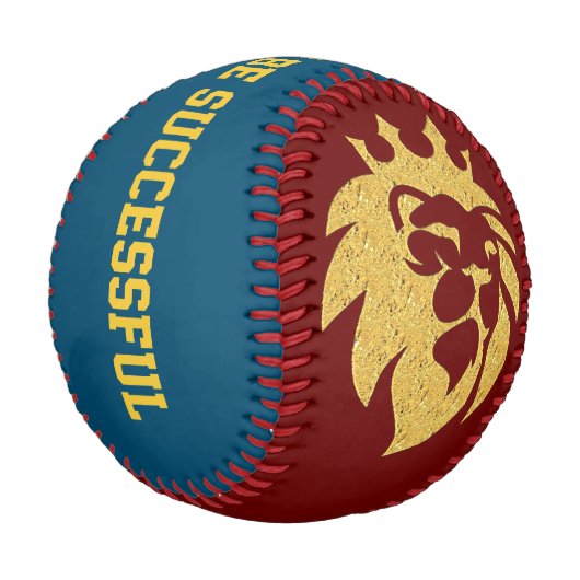 Löwe mit Krone - Goldstil 1 Baseball (Schrägansicht)