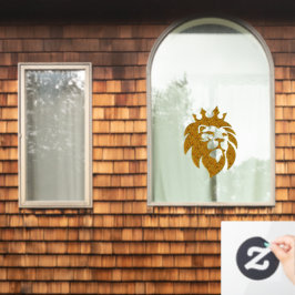Löwe mit Krone - Goldstil 1 Fensteraufkleber