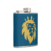 Löwe mit Krone - Goldstil 1 Flachmann (Rechts)