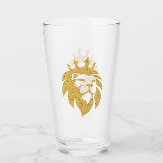 Löwe mit Krone - Goldstil 1 Glas (Rückseite)