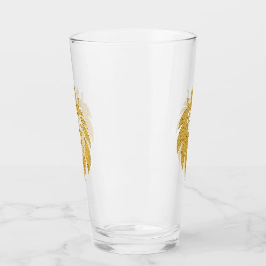 Löwe mit Krone - Goldstil 1 Glas (Links)