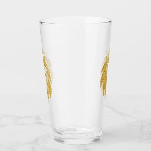 Löwe mit Krone - Goldstil 1 Glas (Rechts)