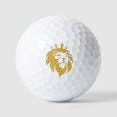 Löwe mit Krone - Goldstil 1 Golfball (Vorderseite)