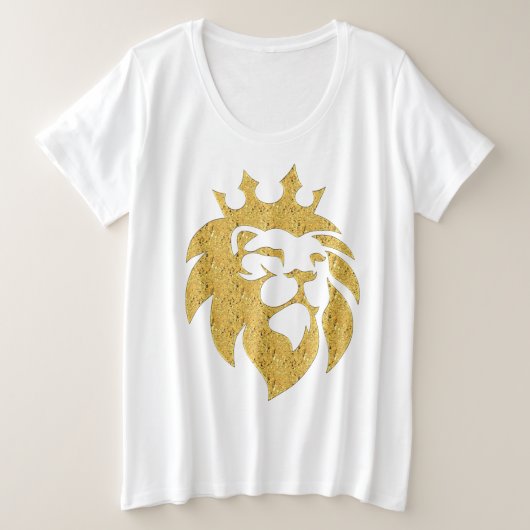 Löwe mit Krone - Goldstil 1 Große Größe T-Shirt (Design vorne)