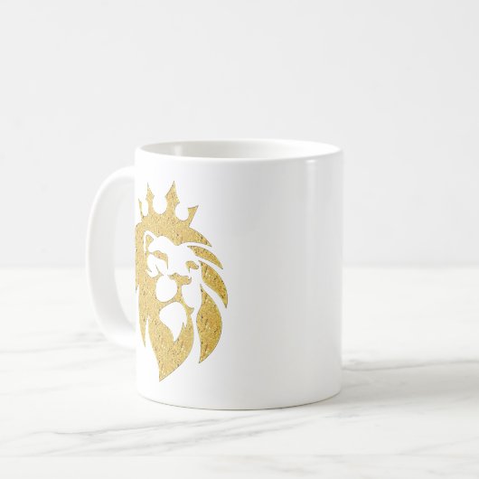 Löwe mit Krone - Goldstil 1 Kaffeetasse (Vorderseite Links)