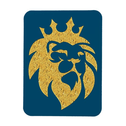 Löwe mit Krone - Goldstil 1 Magnet (Vertikal)