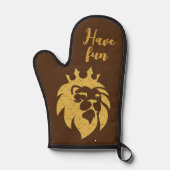 Löwe mit Krone - Goldstil 1 Ofenhandschuh (Vorderseite)