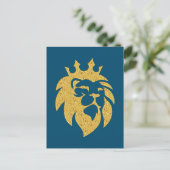 Löwe mit Krone - Goldstil 1 Postkarte (Stehend Vorderseite)