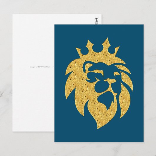 Löwe mit Krone - Goldstil 1 Postkarte (Vorne/Hinten)