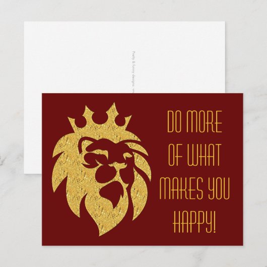 Löwe mit Krone - Goldstil 1 Postkarte (Vorne/Hinten)