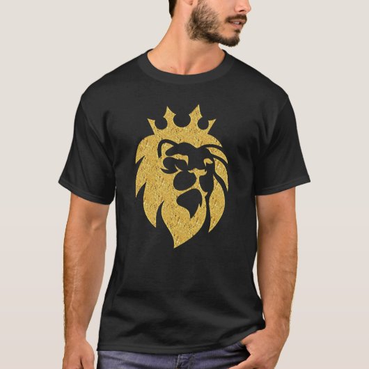 Löwe mit Krone - Goldstil 1 T-Shirt (Vorderseite)