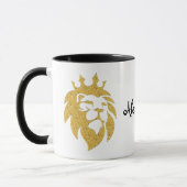 Löwe mit Krone - Goldstil 1 Tasse (Links)