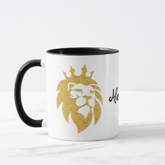 Löwe mit Krone - Goldstil 1 Tasse (Links)