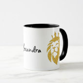 Löwe mit Krone - Goldstil 1 Tasse (VorderseiteRechts)