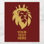 Löwe mit Krone - Goldstil 1 Weinetikett (Einzelnes Label)