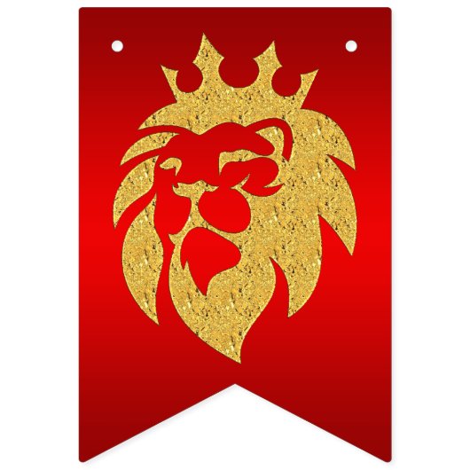 Löwe mit Krone - Goldstil 1 Wimpelkette (Zweite Fahne)